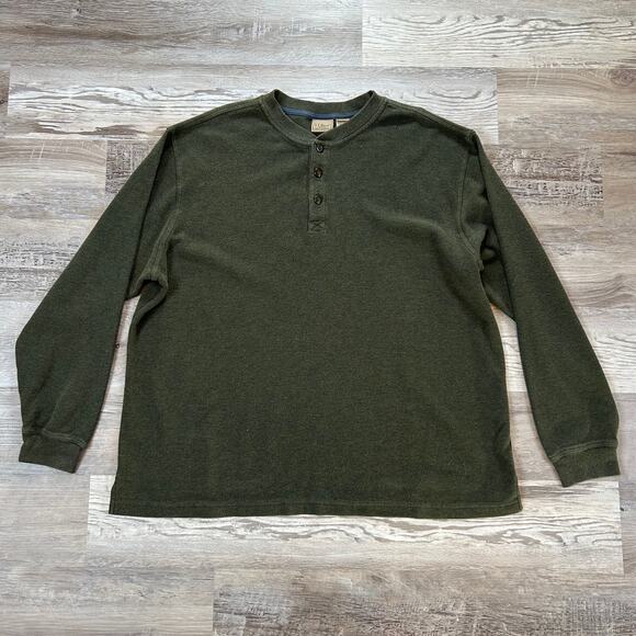 L.L.Bean Other - L.L. Bean Green Cotton Long Sleeve Henley Shirt – XXL Outdoor Basic